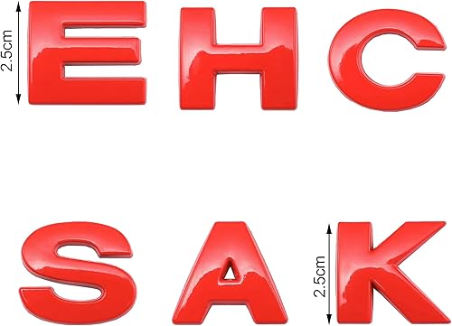 Miniatura 2 de LZLRUN Letras de metal personalizadas para automóvil y buzón, calcomanías de casa, emblema con nombre (rojo)