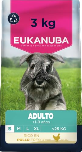 Eukanuba, alimento seco para Perros con Pollo Fresco para Razas pequeñas - Alimento seco Premium para Perros Adultos, 3 kg