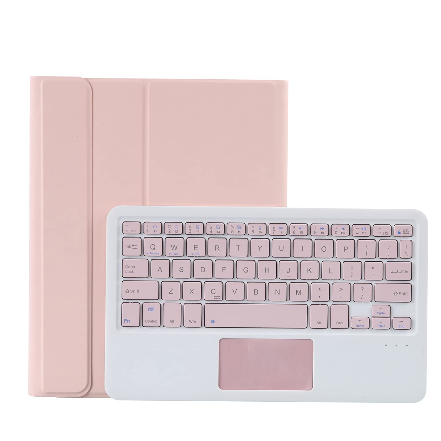 Keyboard Case with Trackpad for iPad Air 4th Generation 10.9 inch 2020, Slim PU Folio Stand Cover with Magnetic Detachable Wireless Bluetooth Keyboard/Pencil Holder - Pink