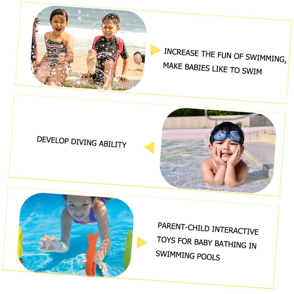 Uonlytech Ensemble de Jouets de Plongée 21 Pièces en PVC Anneaux, Bâtons et Poulpe pour Garçon et Filles Débutants, Design Lisse pour Jeux Piscine et Initiation la Couleur Aléatoire