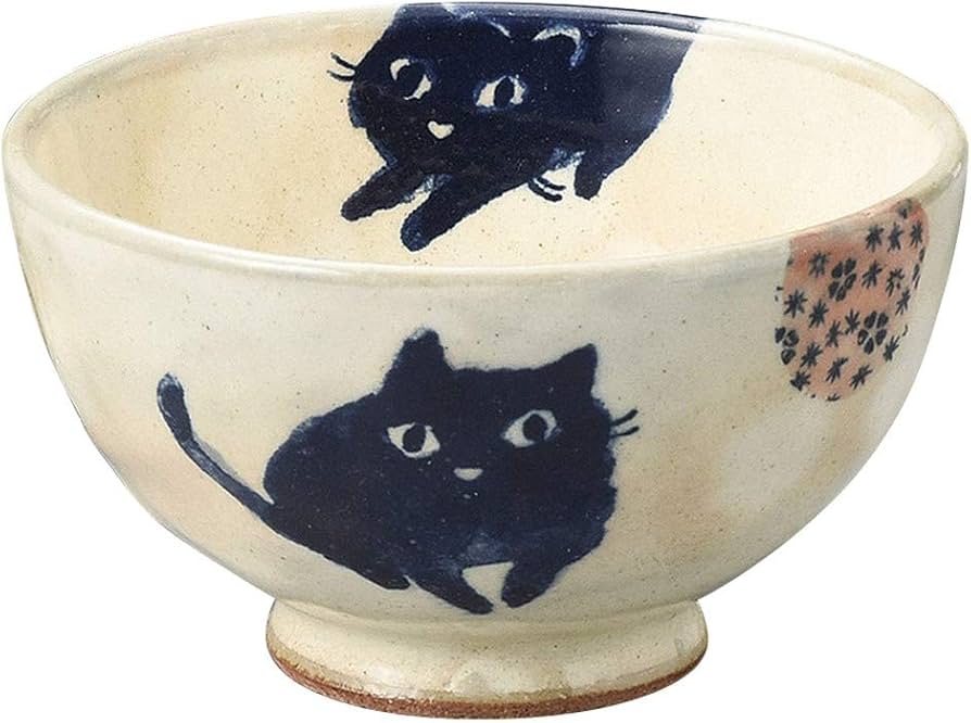 新品　美濃焼　猫にまり　茶碗　猫　ねこ　ネコ 新品美濃焼猫にまり茶碗猫ねこネコ