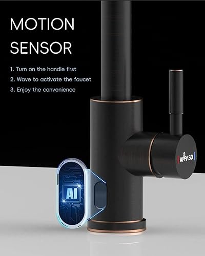 Vista 52 de APPASO Grifo de cocina con níquel cepillado extraíble, un solo mango de arco alto cuello de cisne moderno grifo de fregadero de cocina con placa