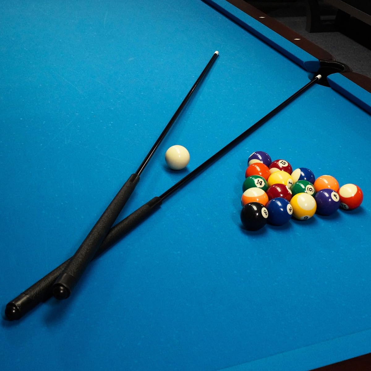 Winsport Fiberglas Billard Queue, einteiliger Glasfaser Pool Cue mit Kunststoffgriff, Outdoor Billardqueue,145 cm, 12 mm Aufsteckleder, Fiberglasqueue für Gastronomie und Jugendeinrichtungen