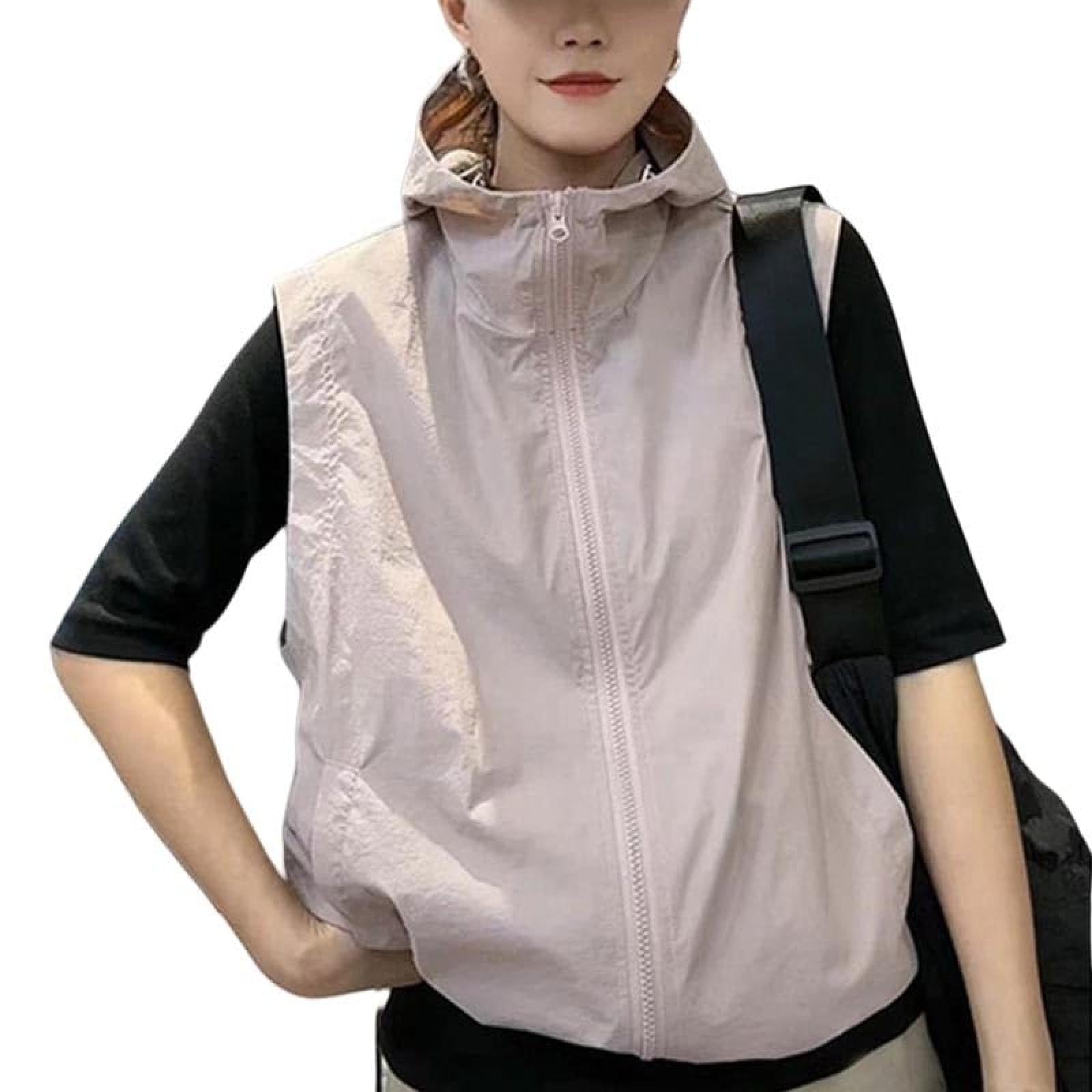 Amazon.co.jp: ベスト レディース 夏 フード付き スポーツベスト 袖