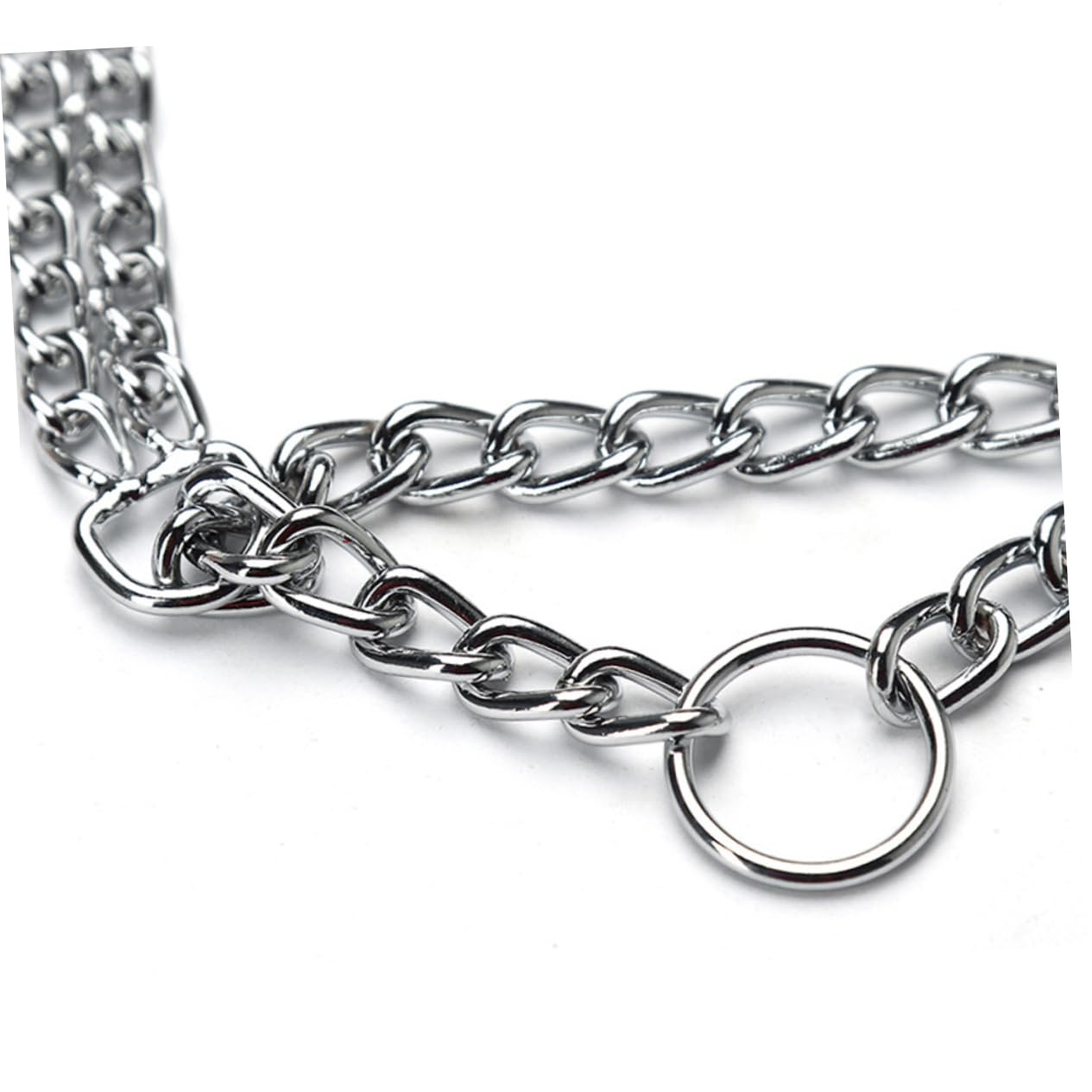 SUPVOX Pet Necklace Metal Chain Dog Double Row 2.0mm Fade-Resistant Adjustable