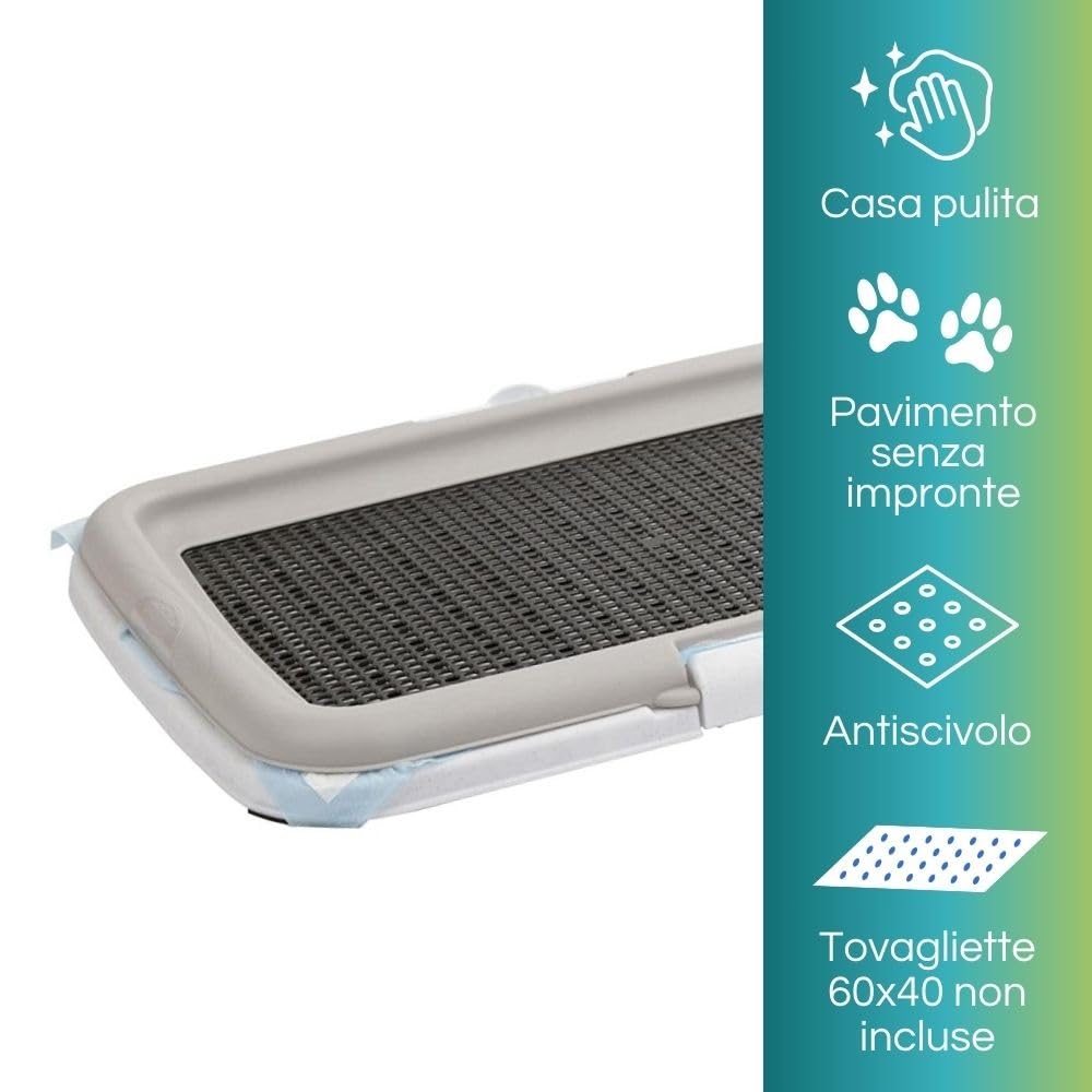 Paluplus Toilette Educativa per Animali, Misura 60x40 cm, tappetino con piedini antiscivolo e Torretta per Cani Maschi, Lettiera per Addestramento cuccioli cane e gatto -0600F