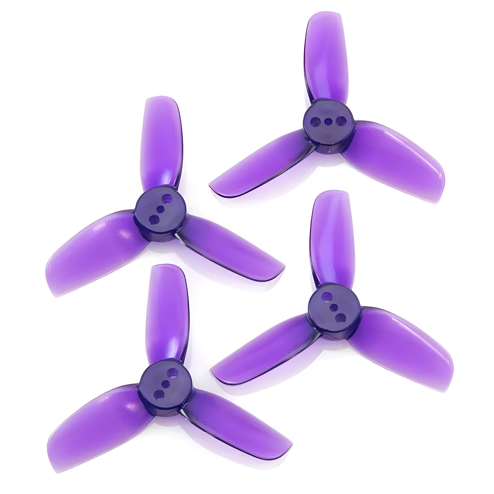 8pcs HQProp T2X2.5X3 2" 3-Blade T-Mount Propeller Set (4X CW / 4X CCW) (Purple)