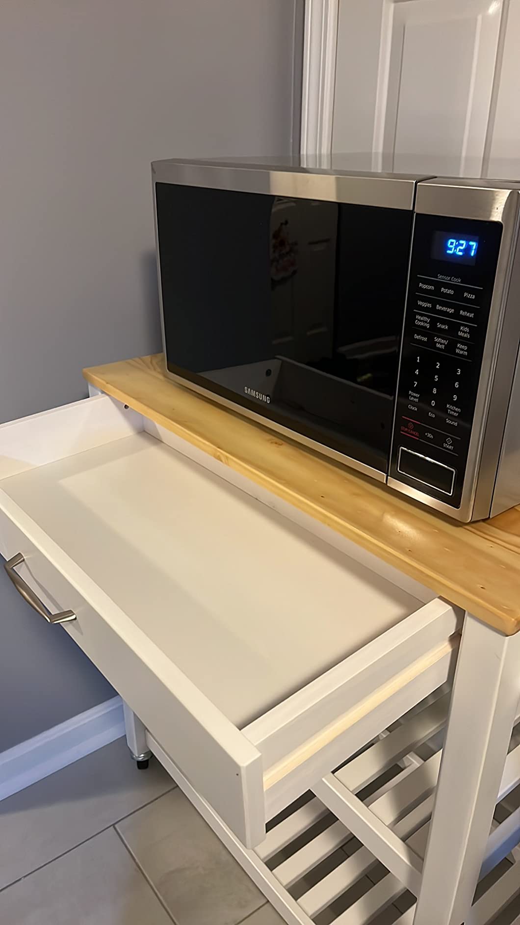 23/mo Finance Amazon Basics Kitchen Island Cart with Storage, Solid