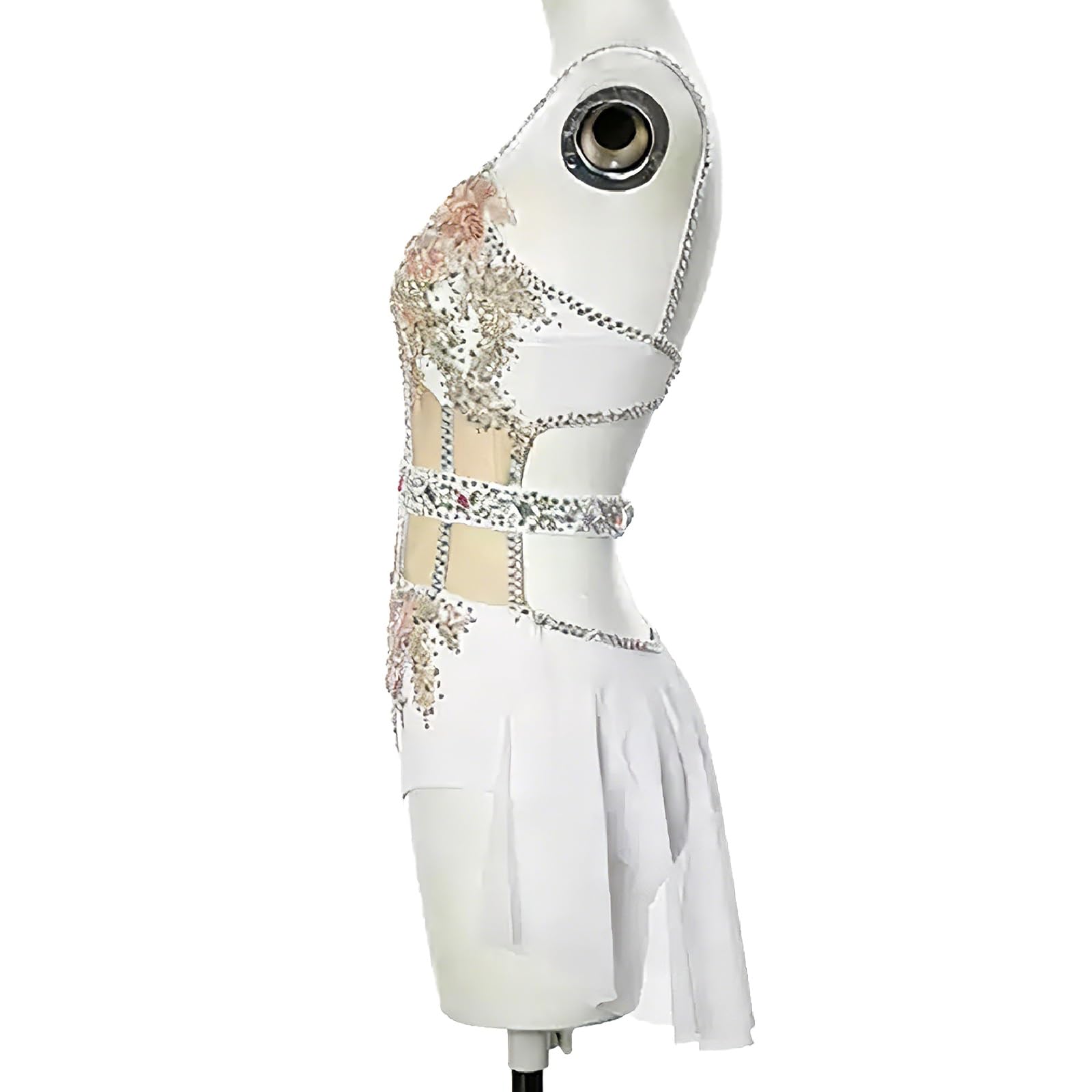 Vestidos De Baile Lírico For Niñas Con Vestido De Diamantes De Imitación Sin Espalda Trajes De Danza Contemporánea Falda Fluida
