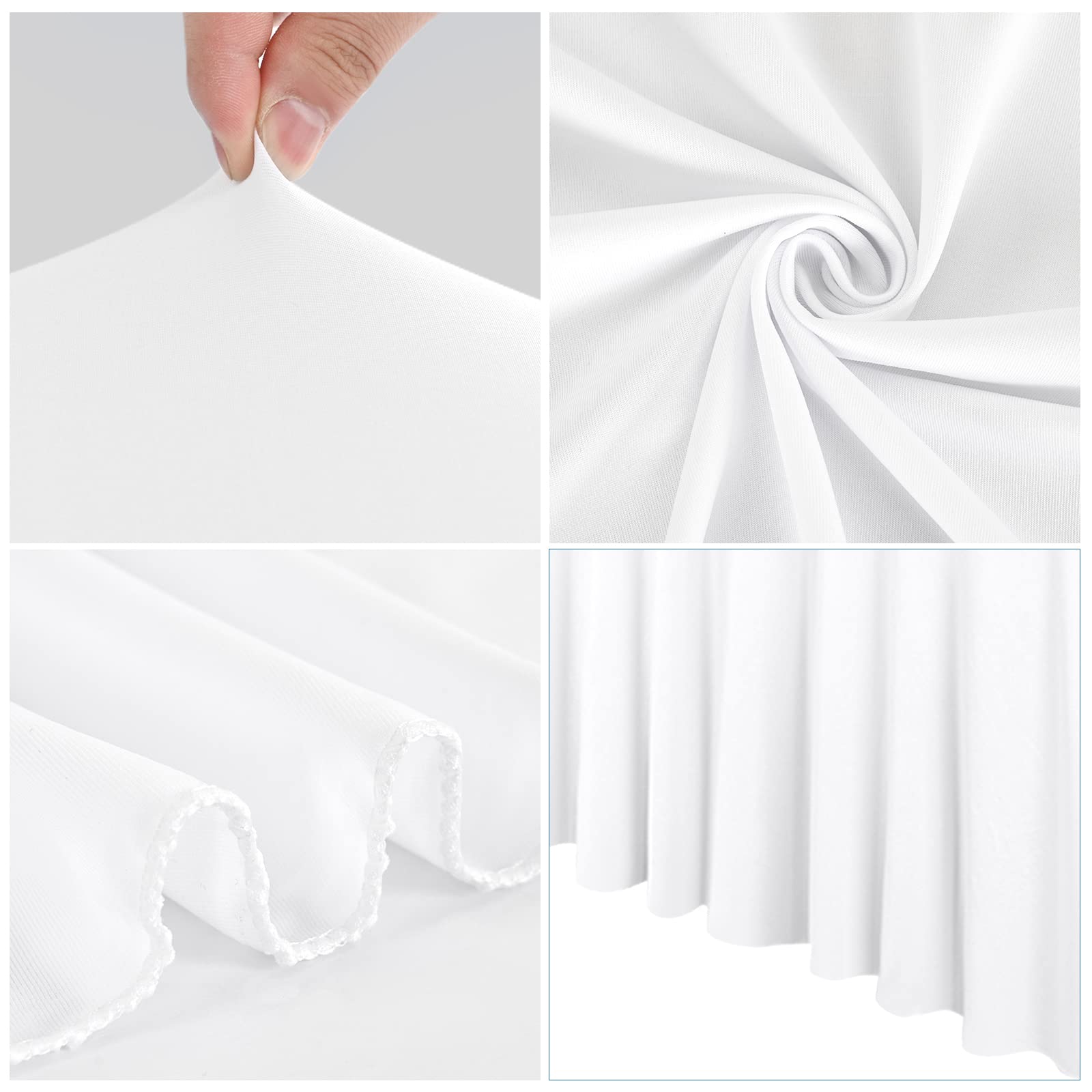 Gonna Da Tavolo In Spandex 2.4m Nero - Per Tavoli Rettangolari, Lavabile, Per Matrimoni E Feste - Foto 4