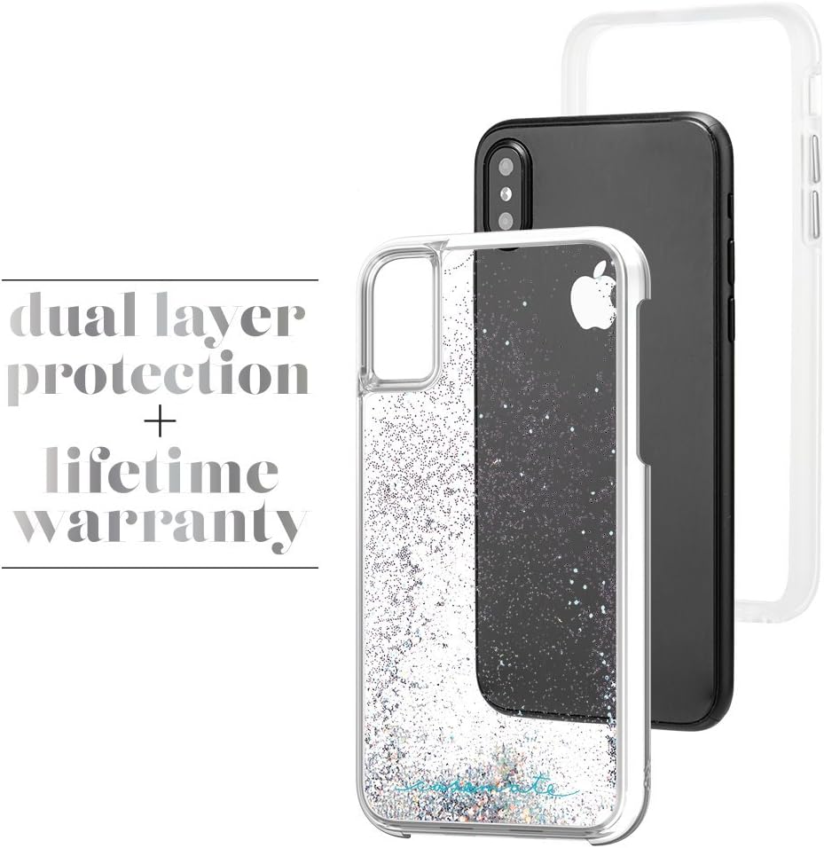 Case-Mate iPhone X Case - WATERFALL - Cascading Liquid Glitter - Protective Design - Apple iPhone 10 - Iridescent