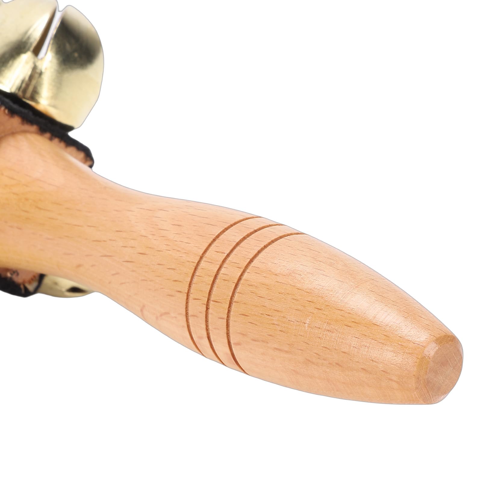 SIXRUN Campanelli da Slitta Campana in Legno di Faggio con 25 Campanelli Placcati Ni Strumento Jingle Bell a 4 File Suono Chiaro Impugnatura Comoda per Canti Natalizi, Feste di Coro e Artisti Sul