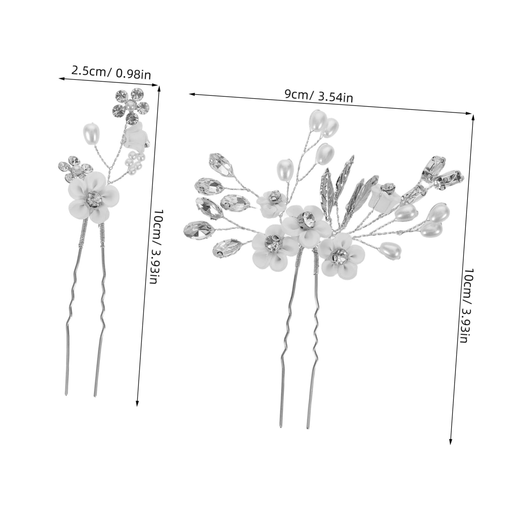 15 Teiliges Braut Haarnadeln mit U-förmigen Perlen und Strass Blumen Sichere Haarnadeln für Hochzeit Eleganter Haarschmuck für Braut und Hochzeitsfrisuren
