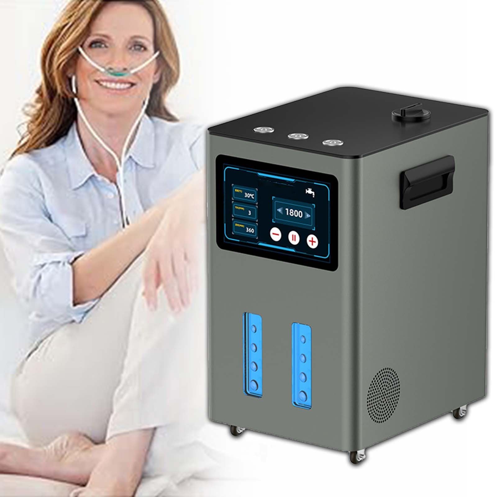 Urządzenie Do Inhalacji Wodorem, Inhalator Wodoru O Czystości 99,99%, 7-Stopniowa Separacja, Zbiornik Na Wodę 3 L, Wydajność 900–4200 Ml/Min, Wyjątkowo Cicha Konstrukcja, Dla Rodziny(Gunmetal,4200ml)