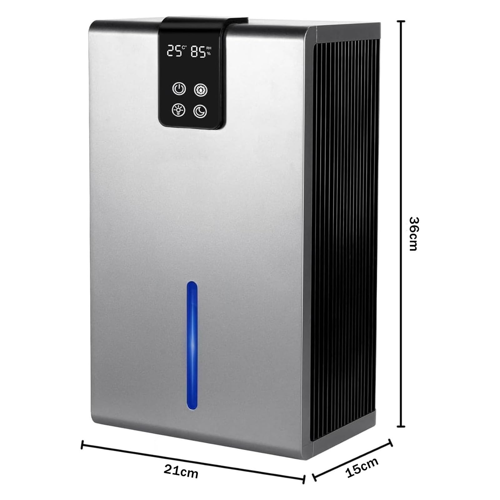 Osuszacz powietrza do domu ze sterowaniem dotykowym i 7-kolorowym światłem otoczenia, 2200 ml cicha przenośna jednostka do piwnicy, łazienki i sypialni