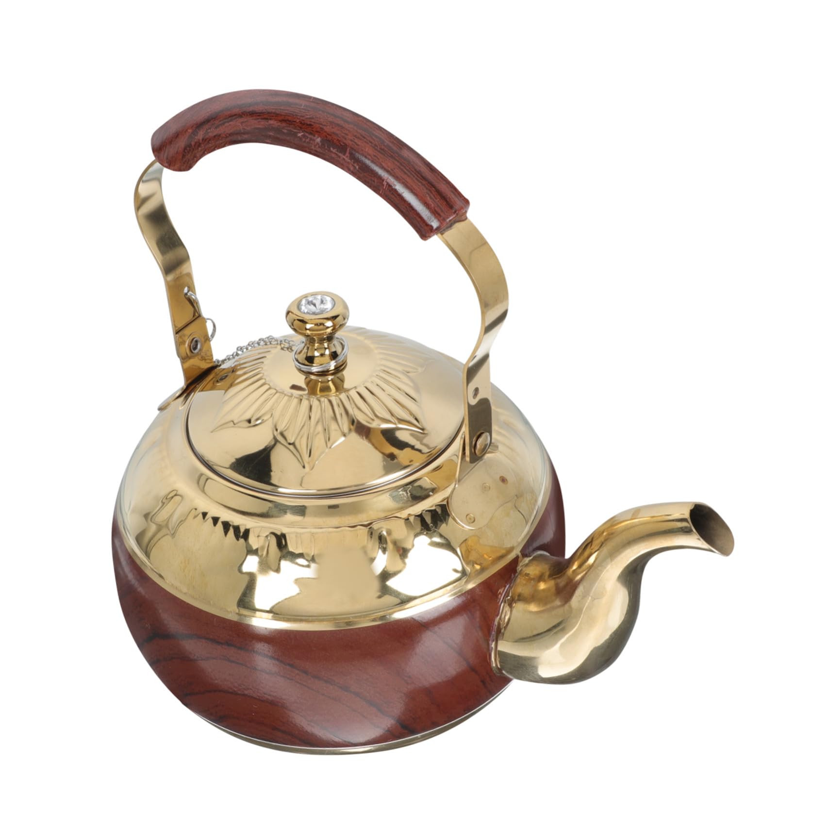 Tetera de Acero Inoxidable 1000ml para Café y Leche, Plata