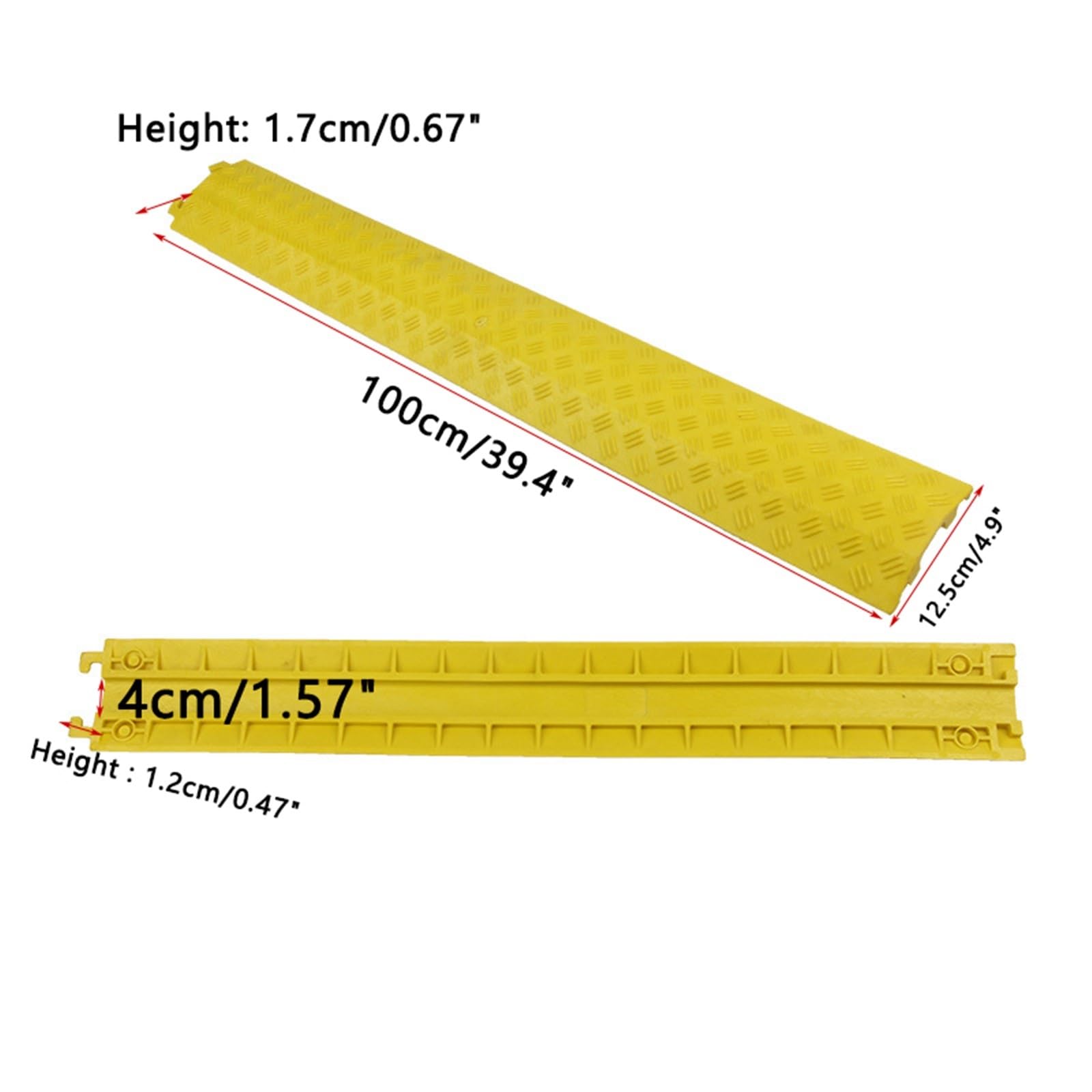 Copertura per Cavi da Pavimento Piccola A 1 Canale, 1 Pezzo, Protezione per Cavi da Interni, Rampa di velocità in Gomma per Cavi per Ufficio E Magazzino.Yellow-100x12.5x1.7cm/39x5x1in