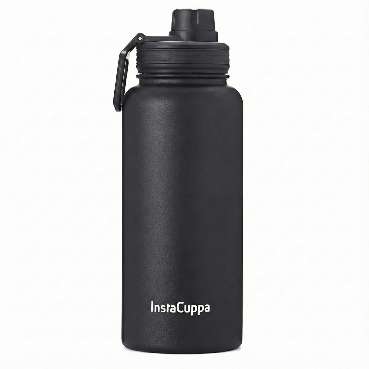 InstaCuppa Insulated Water Bottle 1000 mL, Double-Wall Thermosteel Flask, Vacuum Insulated Stainless Steel | Retains Hot and Cold Temperatures, Black