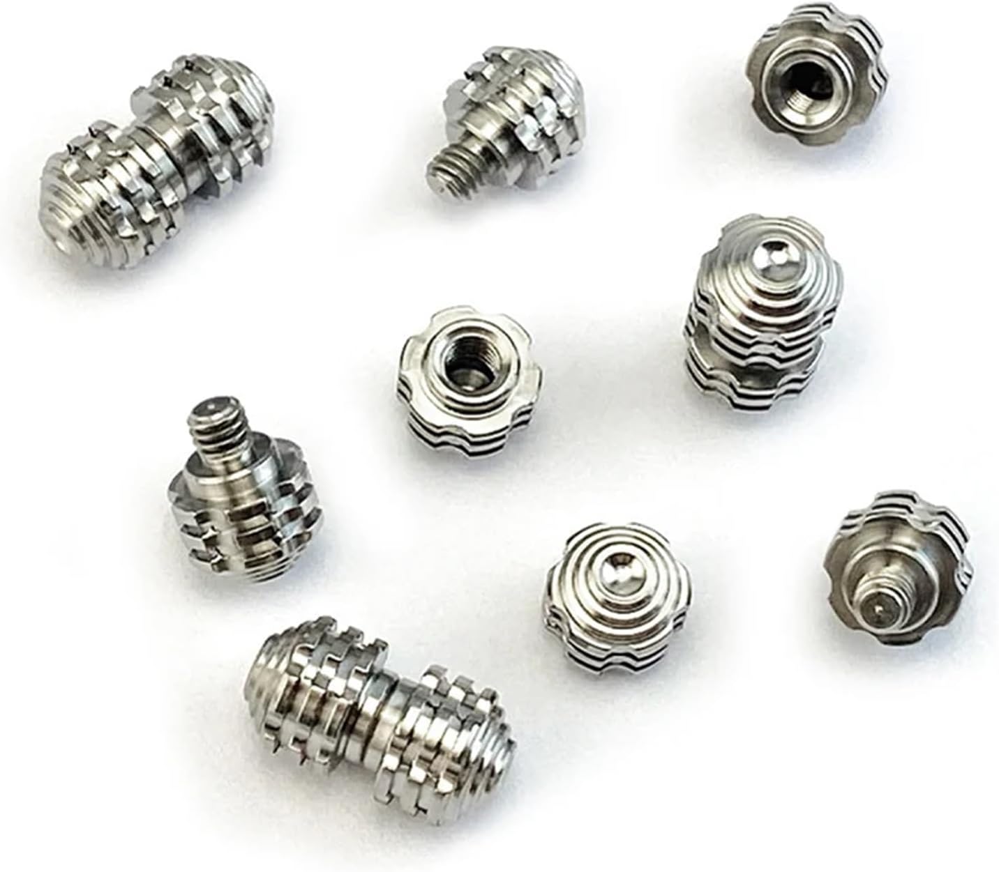 Knife Thumb Stud 5Sets Titanium Alloy Material Folding Thumb Pushed Screw Button Rivet Nail Stud DIY Making Parts Accessories(Silvery)