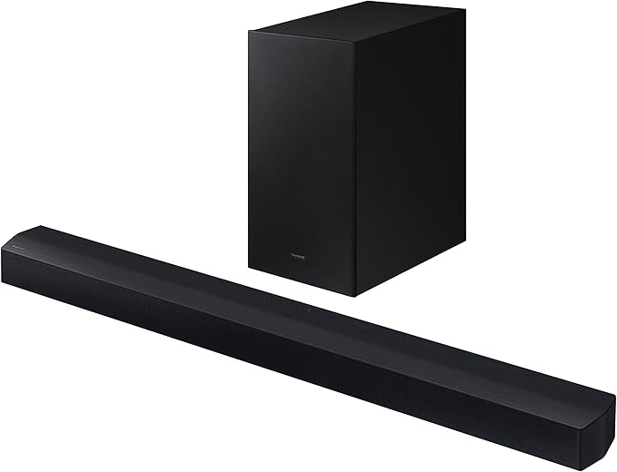 Samsung Barra de Sonido HW-C430/ZF - Subwoofer inalámbrico incluido, Dolby Digital 2.1, Modo Juego, Bluetooth 4.2 Power On y One Remote Control