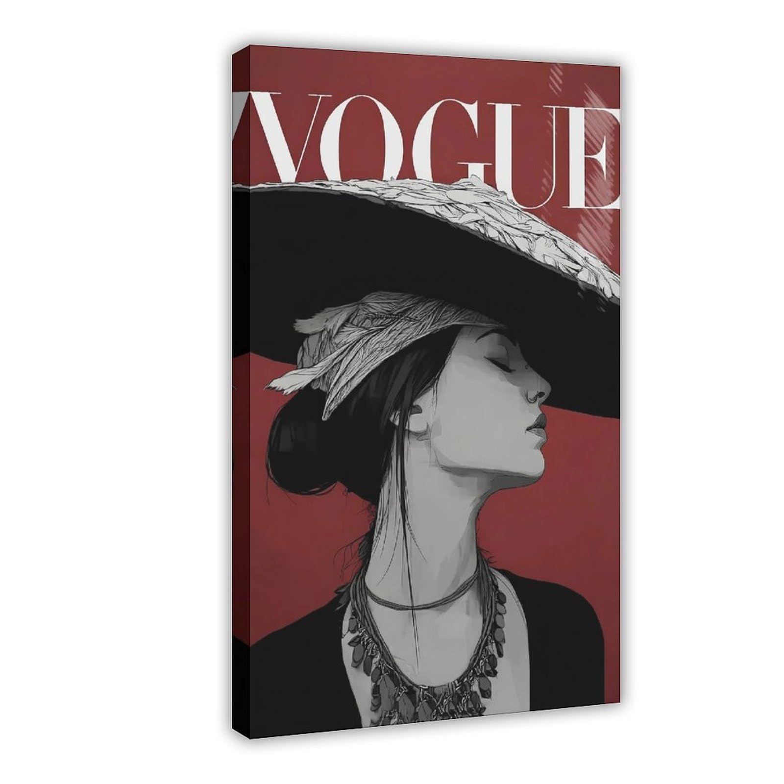Bknsljh Vogue Fashion Illustration Canvas Poster Wall Art Print Picture Paintings 08X12inch(20X30cm)