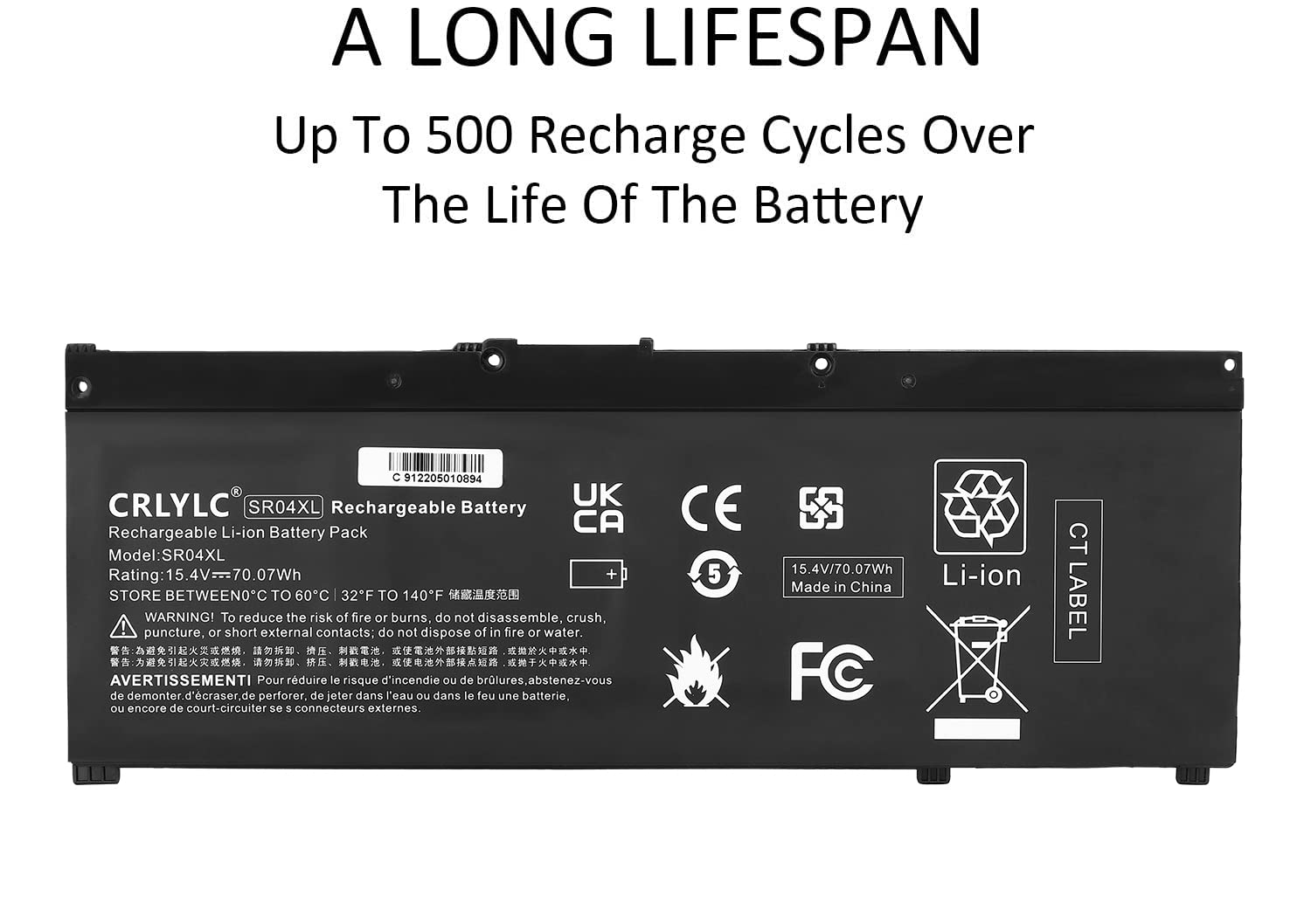 SR04XL Batterie pour HP Omen 2018 15-CE 15T-CE 15-DC 15T-DC 17-CB 17T-CB ZBook 15v G5 Pavilion 15-CB 15T-CB 15-ce000nf ce002ng ce003nf ce005ng ce007ng 15-dc0001ng dc0001nl 15-cb002nl Battery