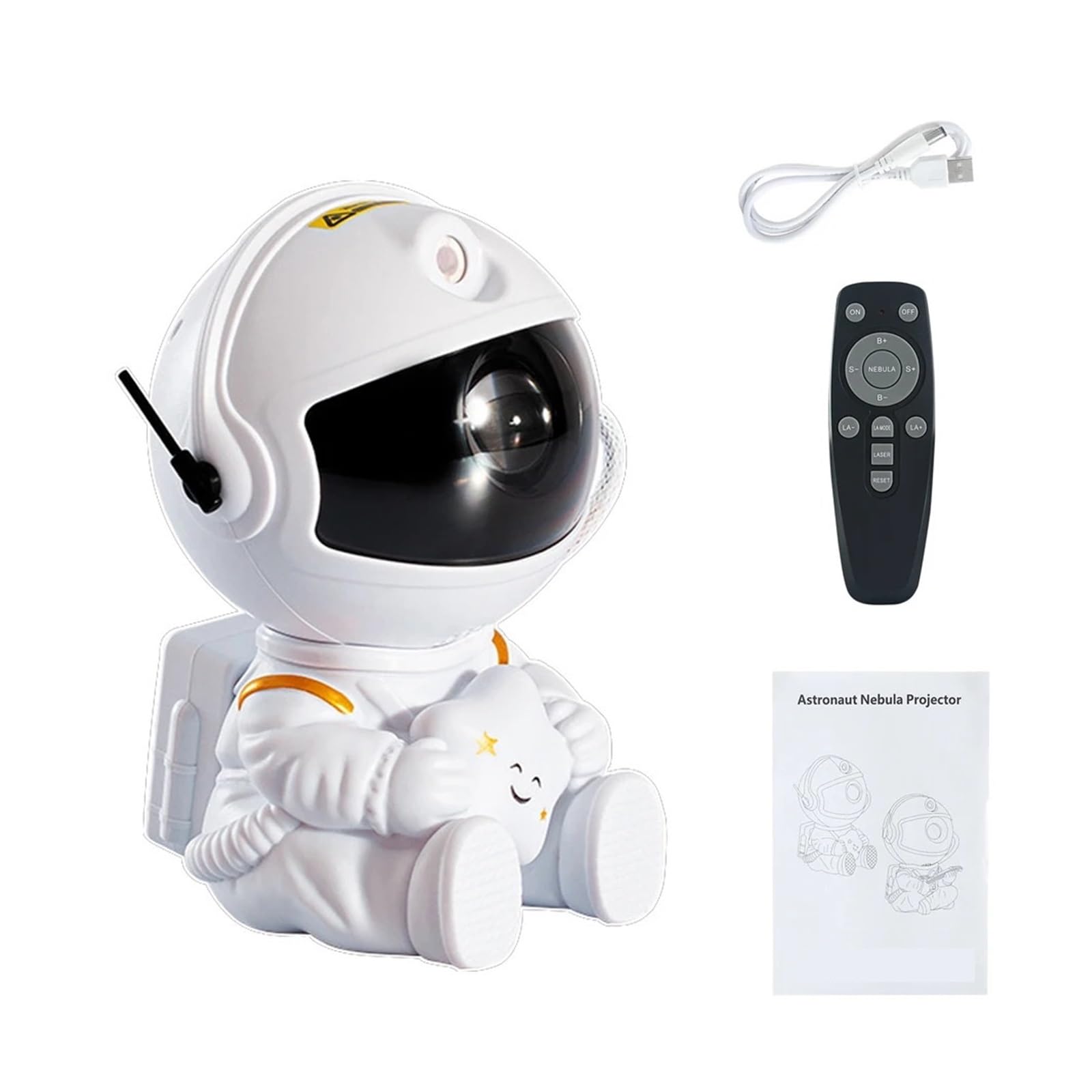 Projekcja Światła Spaceman Star Galaxy LED Projektor Nocne Światło Lampa Ambient Do Dekoracji Pokoju Sypialni Prezent Na Imprezę Świąteczną Projekcja W Wysokiej RozdzielczośCi(White hold the star)