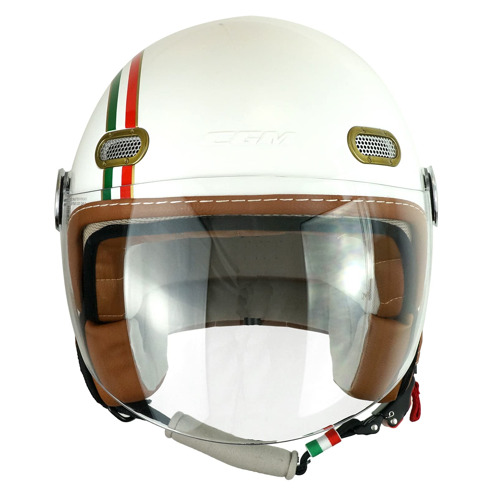 Casque Jet CGM 191I PIX ITALIA Vert Blanc Rouge Taille XS