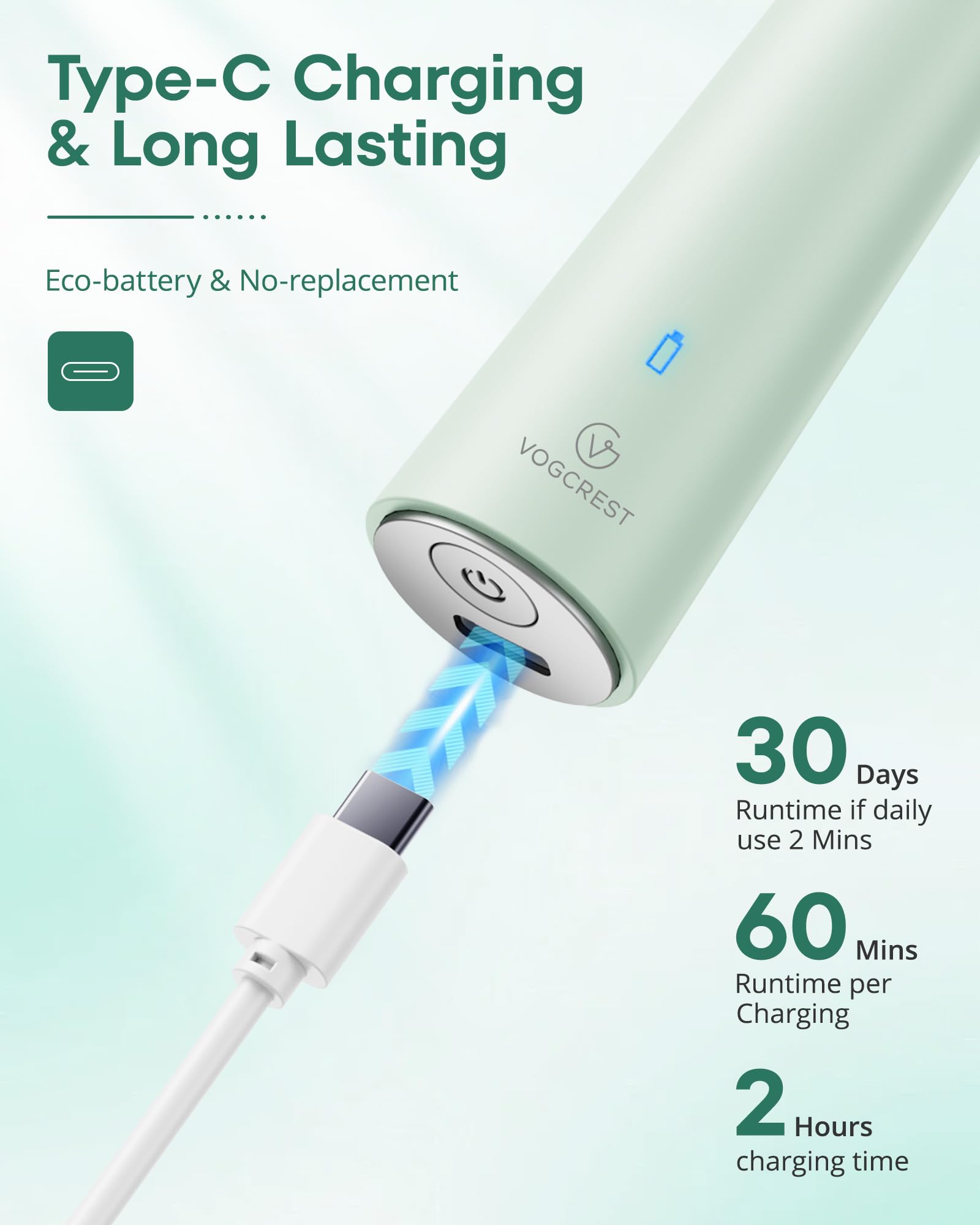 VG VOGCREST Rasoio per naso da donna: rasoio ricaricabile 2 in 1 per sopracciglia (verde)