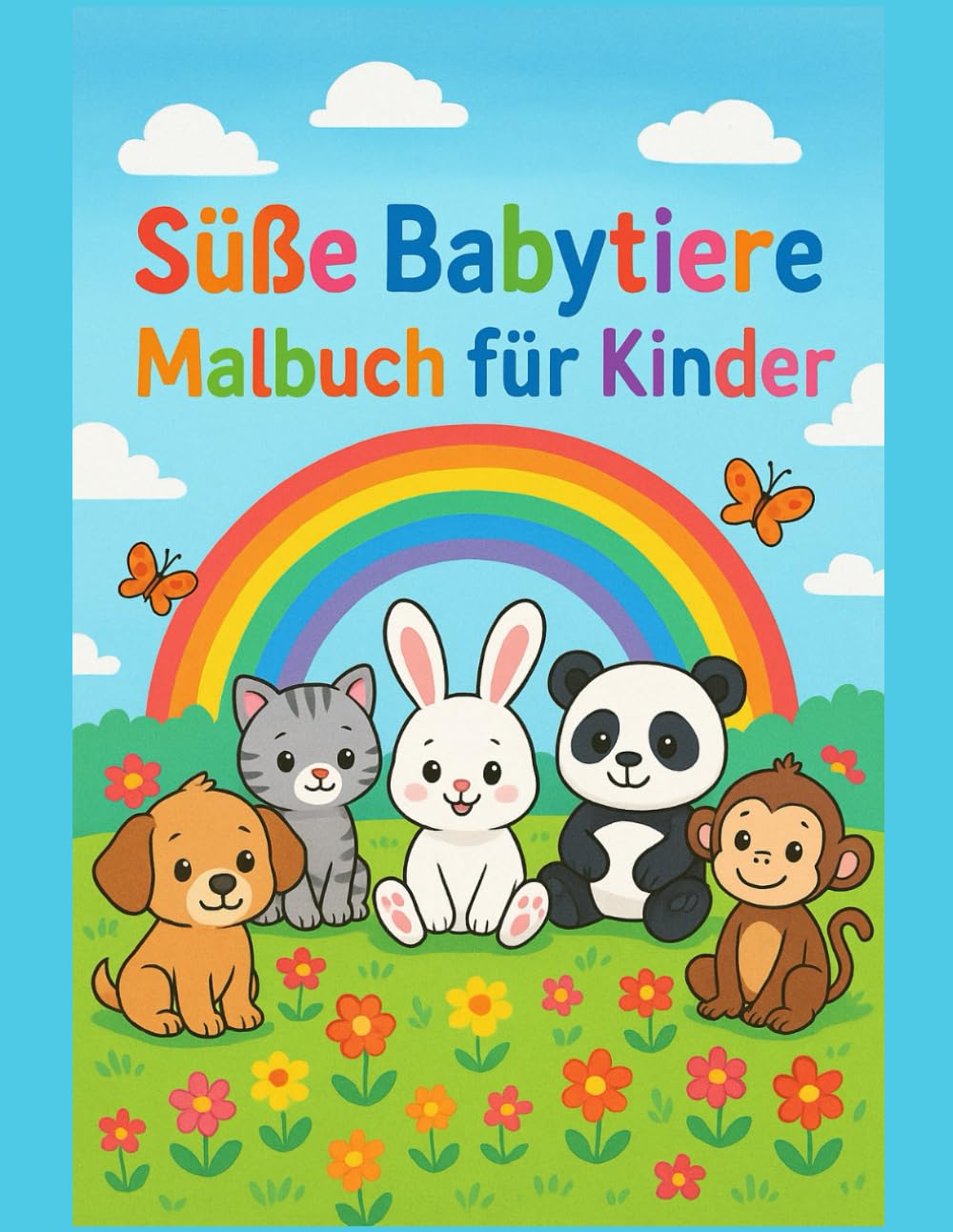 Süße Tierbabys Malbuch für Kinder: Lustiger Malspaß für kleine Künstler ab 3 Jahren