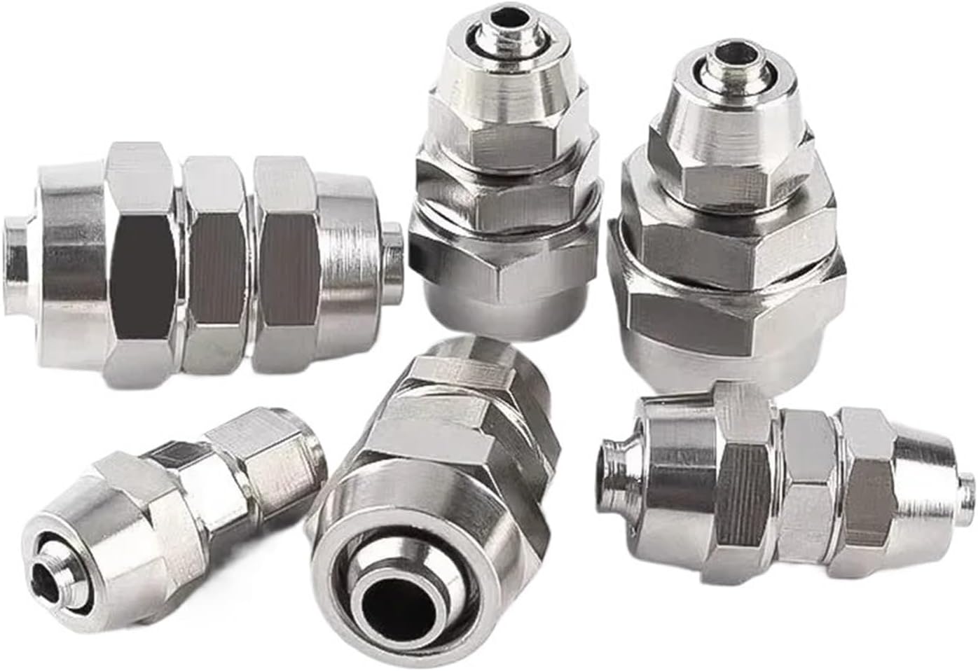 Copper Plated Nickel Quick Screw Joint PU Straight PG Variable Diameter Direct Gas Pipe Lock Nut Type 6-4 8-6 10-6 12-16mm (Color : KPU-8mm, Size : 10 PCS)