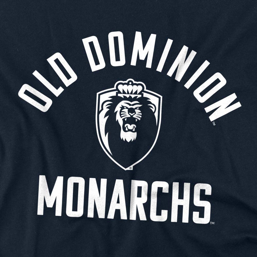 Old Dominion University Official One Color Monarchs Logo Unisex Adult T-Shirt, Navy, Medium