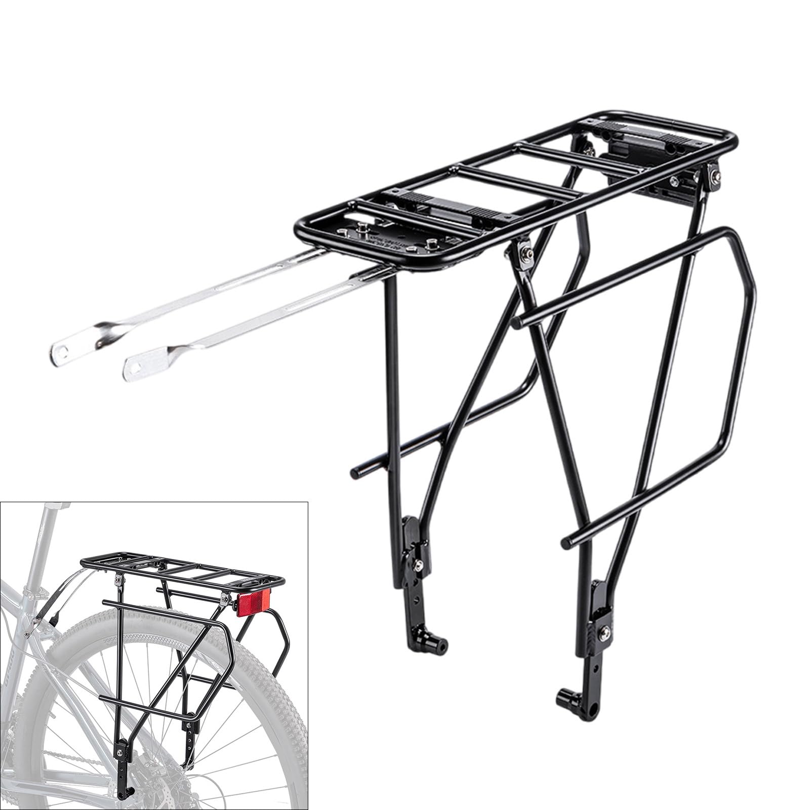 Bicicletas Asiento Trasero Estante Engrosado Portaequipajes Portaequipajes Carga Bicicleta de Montaña Enduring Carga Freno de Disco V Asiento Dividido Espesado