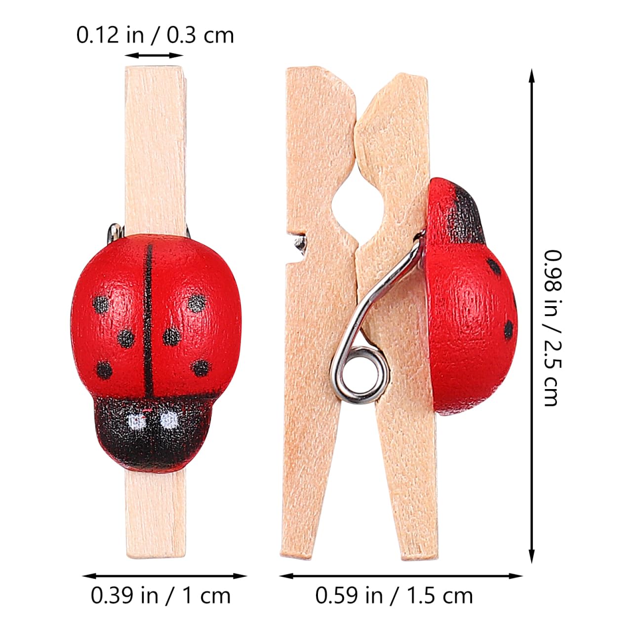 Veemoon 100 stücke Rot Wäscheklammern Woodsy Decor Mini Holz Wäscheklammern Marienkäfer Knöpfe Handwerk Kleine Wäscheklammern Bilder Holz Schöne Foto Clip Halter Foto Clips Kleine Clip Kleine Mantel