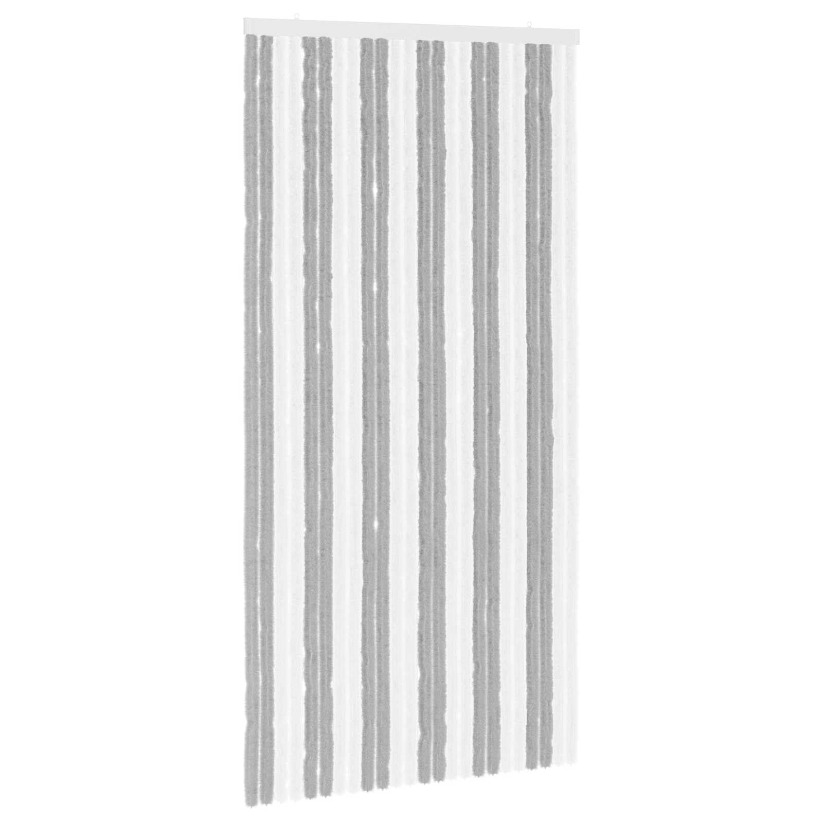 vidaXL Insect Curtain Chenille Grey and White 100 x 200 cm 100% PP — image 1