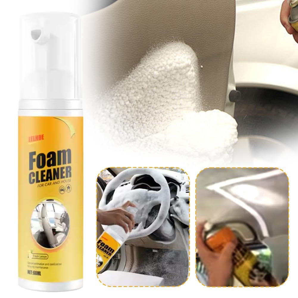 Detergente in schiuma multiuso per auto, detergente professionale per interni auto, spray multiuso in schiuma, rimozione pelle e tessuto, per vari interni di veicoli, uso domestico ed