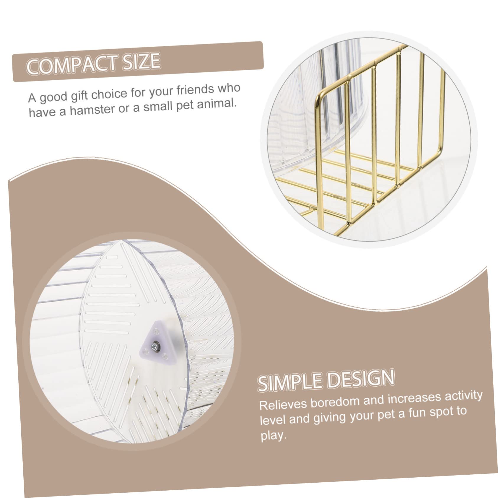 Rueda para Hámster Soporte, Juguete de Ejercicio Grande | Plástico y Aleación, para Jaula de Pequeños Animales, Diseño Adorable para Reducir Aburrimiento