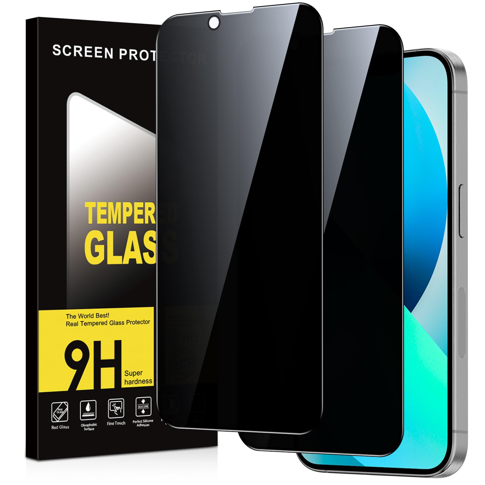Protector Pantalla Privacidad para iPhone 13 mini 2 Piezas,Anti Espía Cristal Templado,Anti-Espía Vidrio Película,9H Dureza,Anti-Arañazo,Sin Burbujas,Privacy Screen Protector