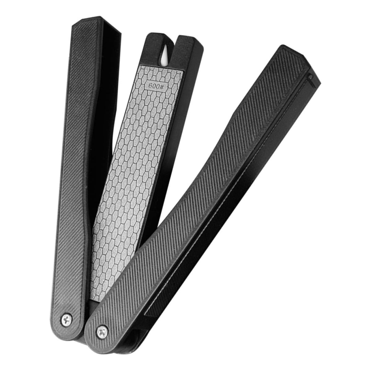 Portable Knife Sharpener Double-sided Fan-shaped Wear-resistant Sharpening Tool for Camping and Kitchen Use