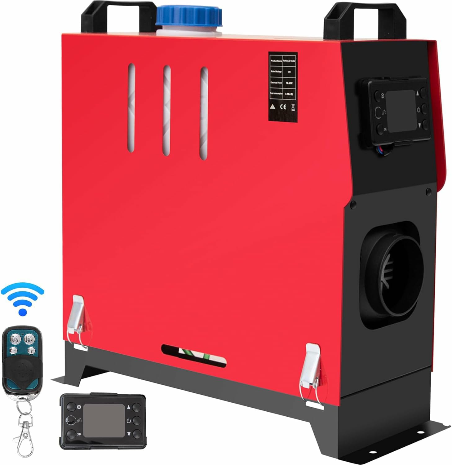 Ogrzewacz powietrza na olej napędowy 8 kW 12 V, ogrzewanie postojowe na olej napędowy, zestaw do szybkiego ogrzewania powietrza, monitor LCD, termostat, tłumik, zdalne sterowanie, do autobusów, furg