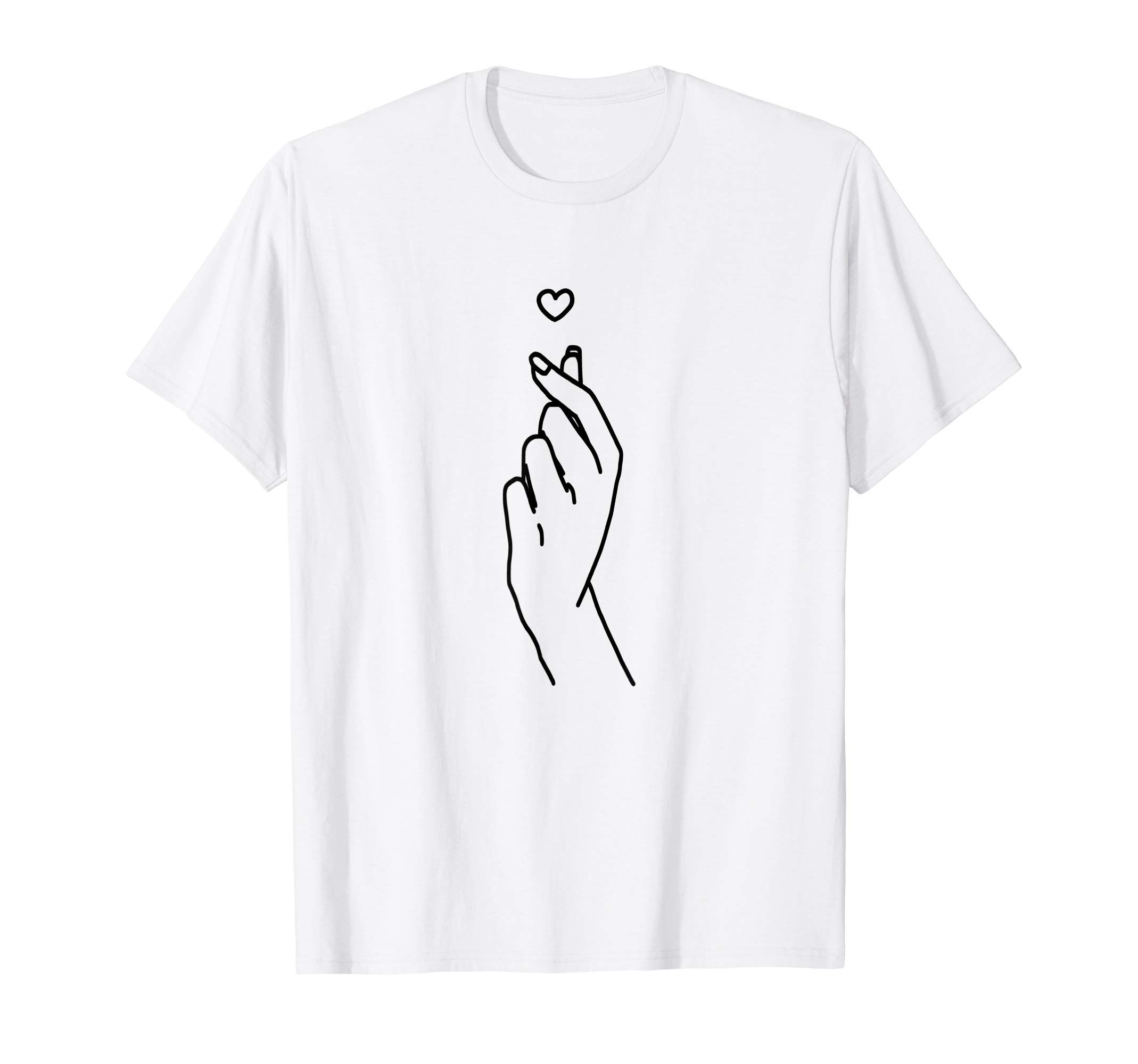 Kpop Love Tee Finger Heart Hand K-Pop Merch Men Women Kids T-Shirt