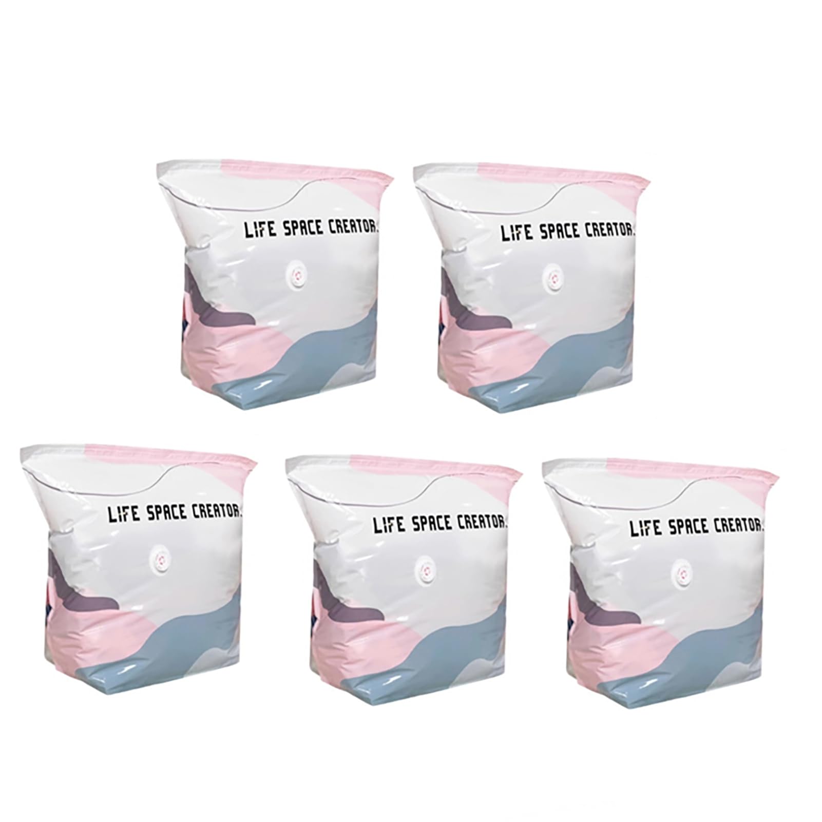 RetroNest No Pump Vacuum Storage Bags, Press and Seal Compression Bags, Reusable Large Vacuum Storage Bag Vacuums Pack Bag for Clothes, Duvets, Bedding, Travel and Home Organisation (M+L) 5M