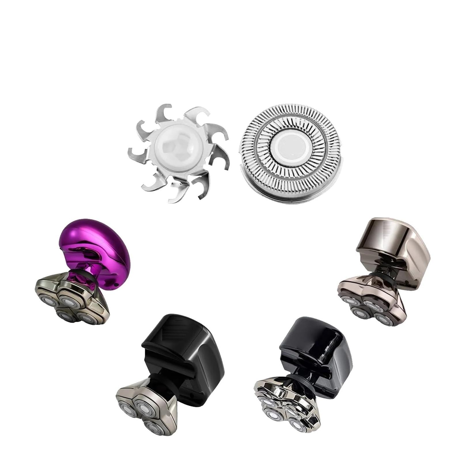 Testine Di Ricambio For Lame For Rasoio, Compatibili Con Skull Pitbull Gold PRO, Rasoio Elettrico(Gold 4 pcs 1 set)