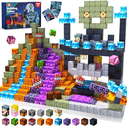 GraceDuck Magnetic Blocks - 150 PCS Build Dark Castle - Magnetic Toys for Montessori Toddler Easter...