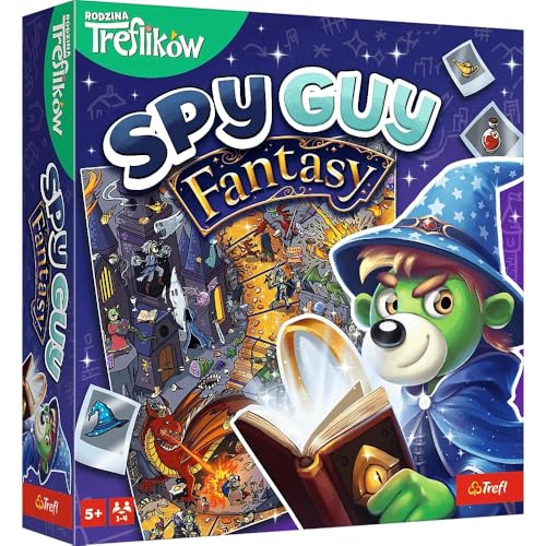 Trefl - Spy Guy Fantasy - Kooperatives Beobachtungsspiel, Hexereiwelt und Märchenwesen, Umstandssuche, riesiges Brettspiel, Familien-Brettspiel für Erwachsene und Kinder
