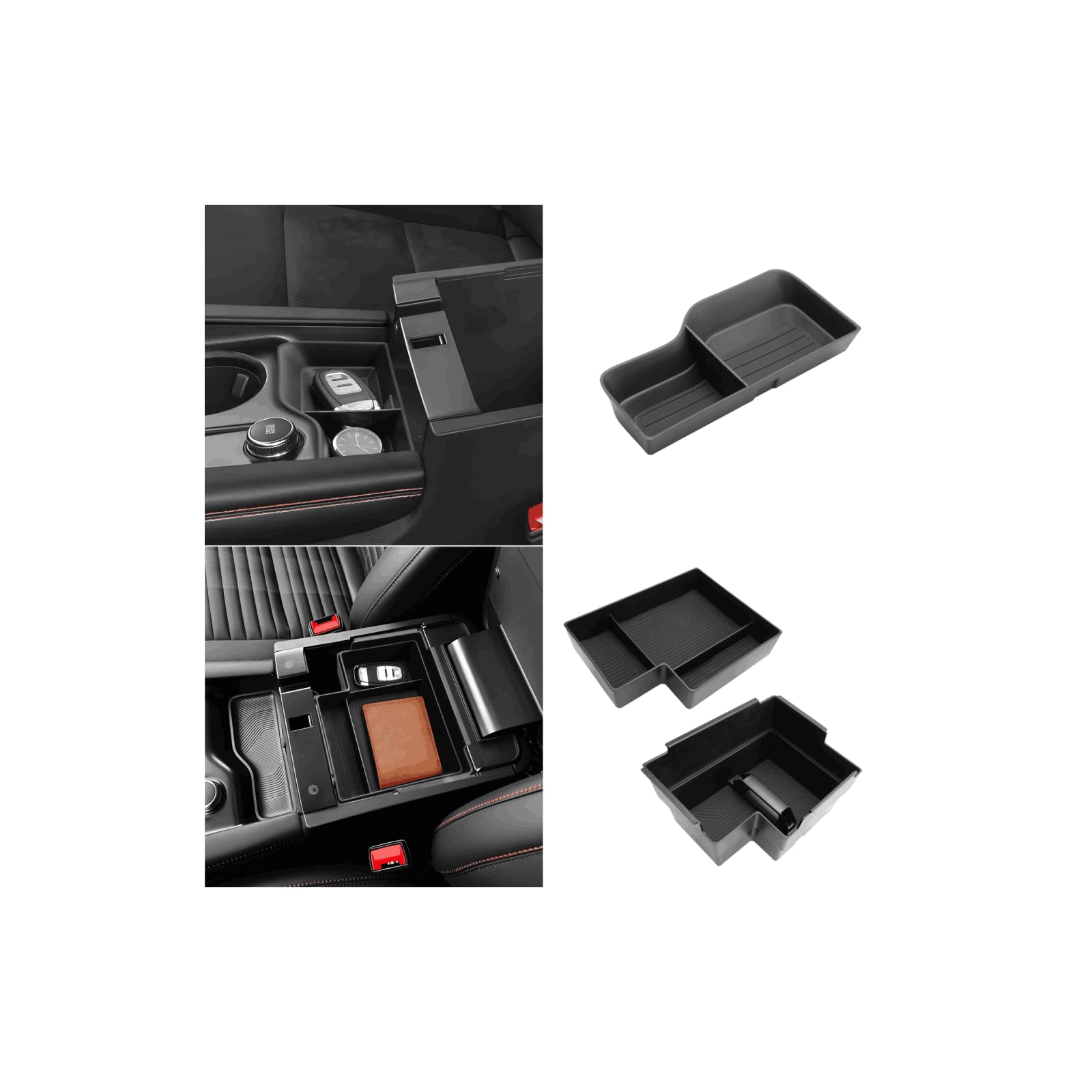 LUWU for 2026 2027 Explorer Center Console Organizer Accessories 3-Pack | for 2025 2026 2027 Ford Explorer Front Armrest Storage Box Armrest Console Storage Box Insert Tray Coin Container