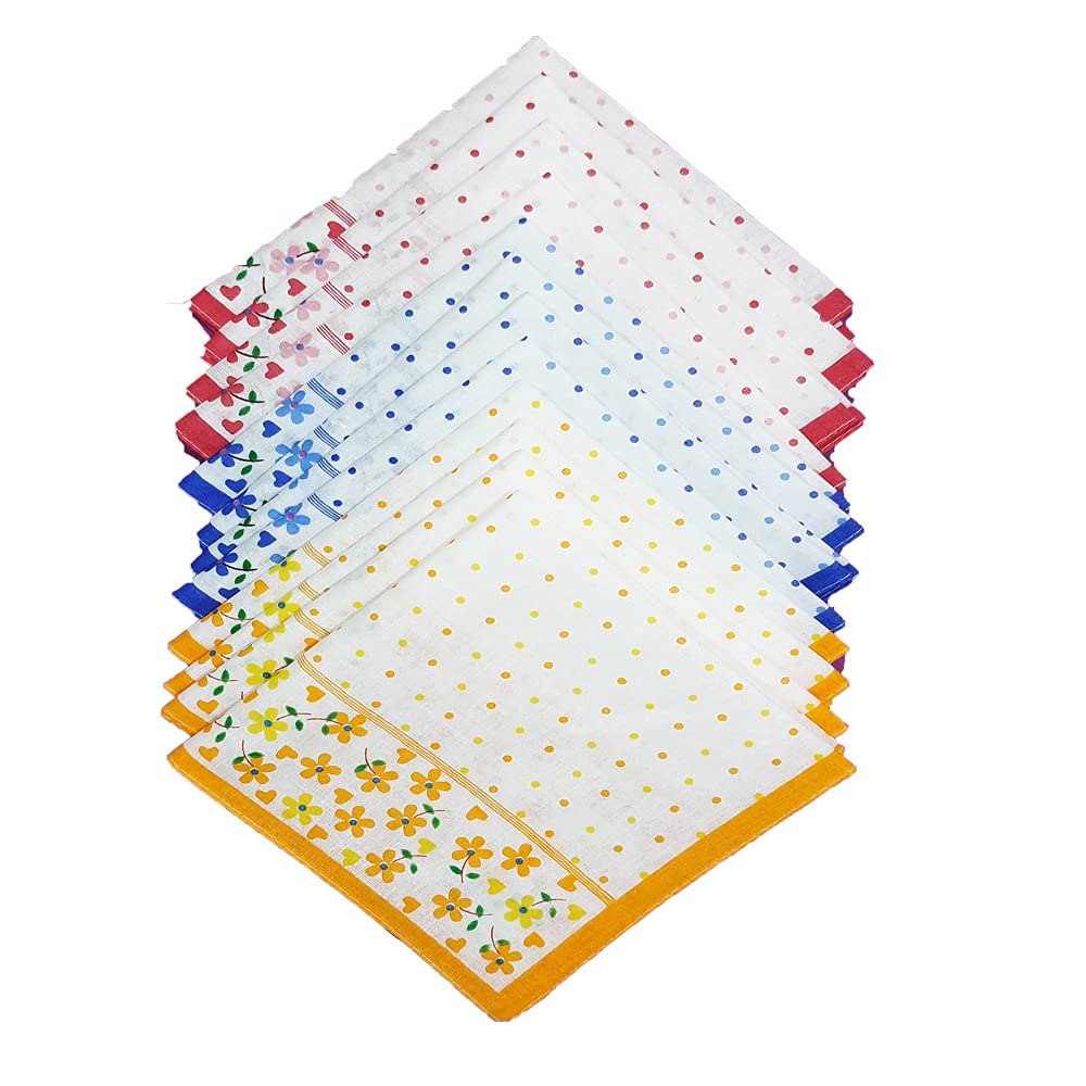 Khillayox™ Women's Cotton Floral Pattern Handkerchief Multicolor (36) 1