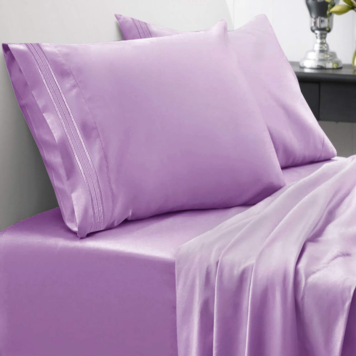 Sweet Home Collection Queen Size Bed s - Breathable Luxury s with Full Elastic & Secure Corner Straps Built In - 1800 Supreme Extra Soft Deep Pocket Bedding Set, Set, Queen, Plum