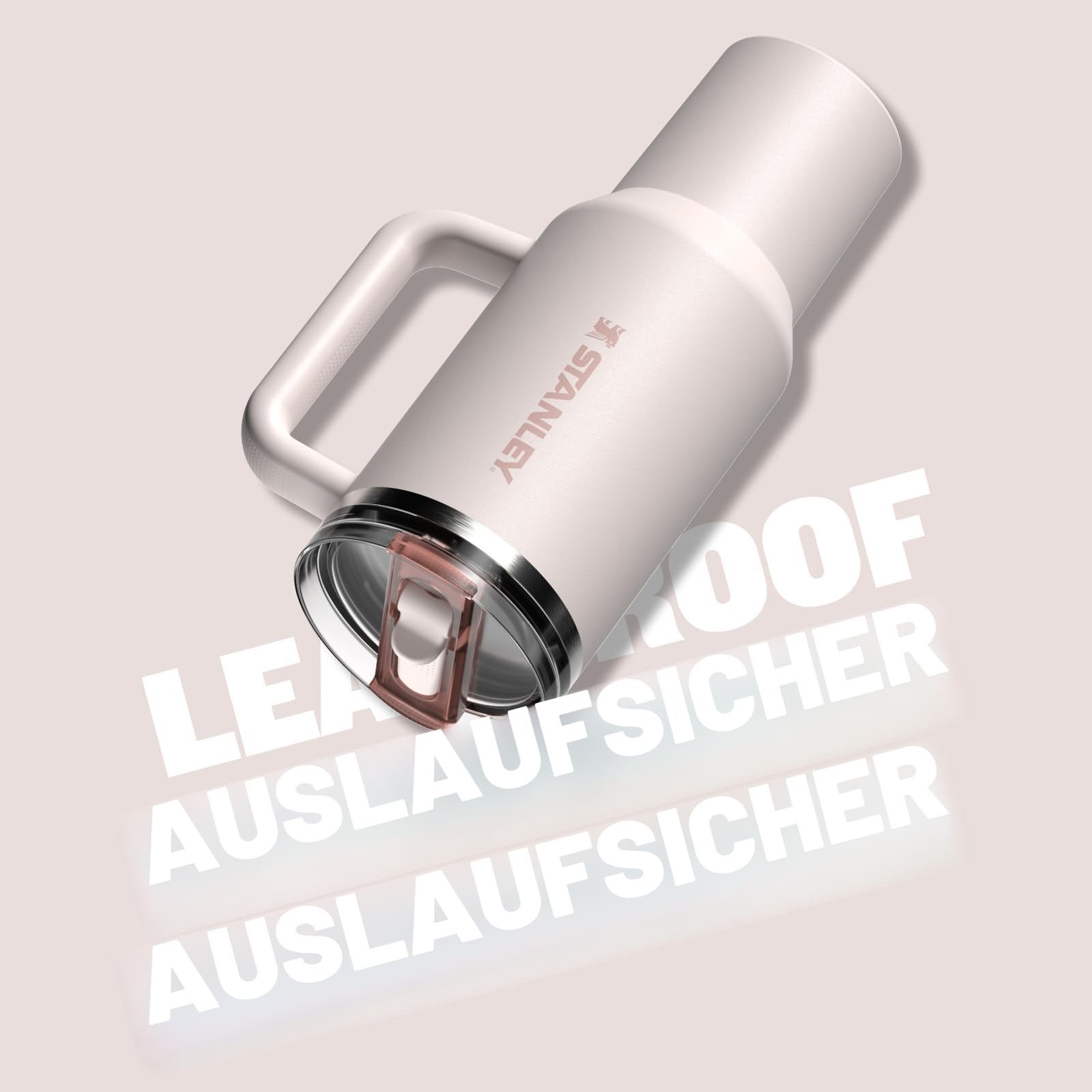 Stanley Quencher ProTour Trinkbecher mit Klapp-Trinkhalm und auslaufsicherem Deckel, integrierter Strohhalm und Griff, kompatibel mit Getränkehaltern für unterwegs, isolierter Stahlbecher | Integrierter Strohhalm und Griff, geeignet für Reisen, auslaufsic