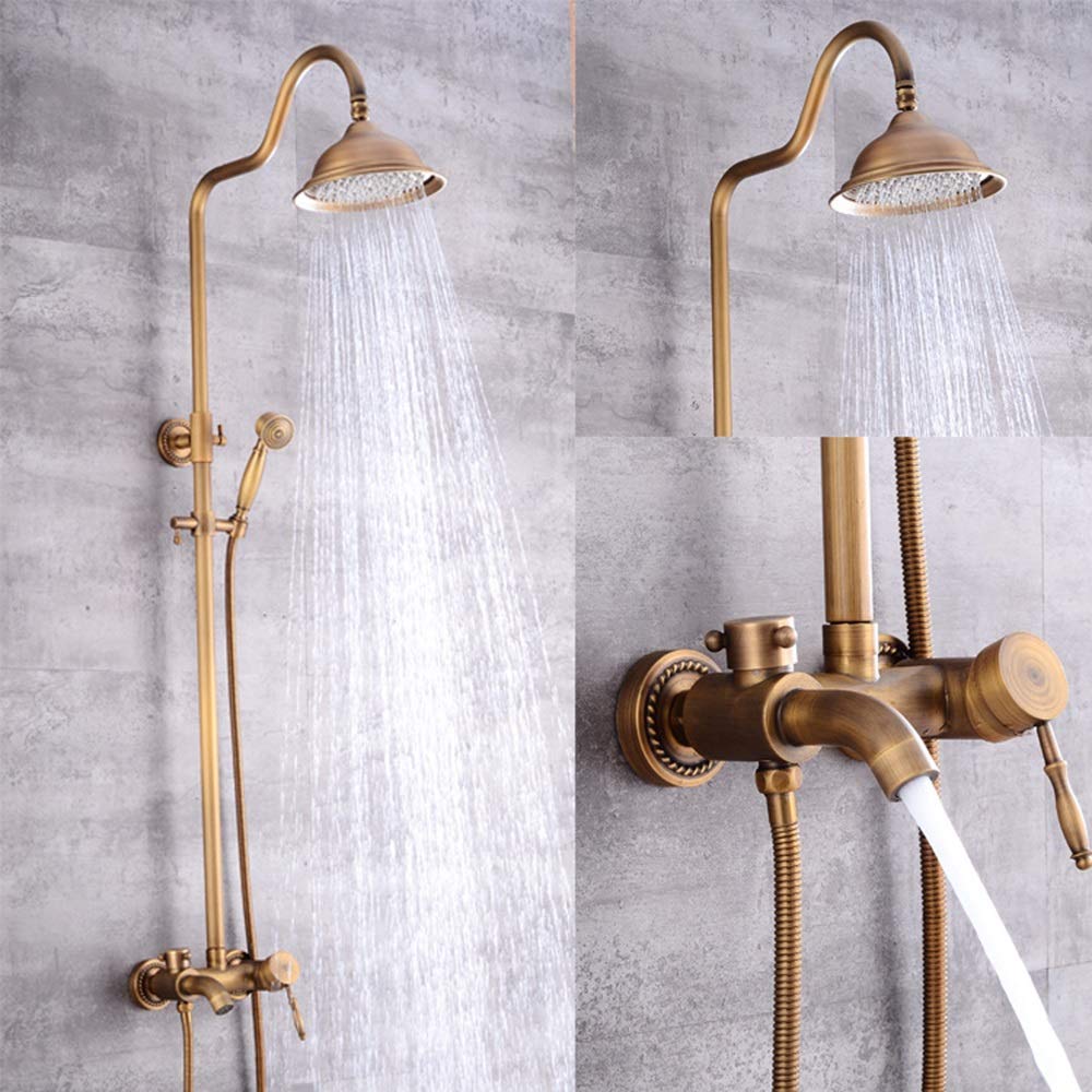 OZBMA Bath Shower Set Copper Black Vintage Head European Style Antique Not Rusting Luxury